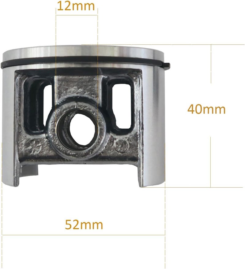 CDHPOWER Piston Set for YD85cc - 52mm Piston kit/ 85cc 2 Stroke Bicycle Engine kit - Image 2
